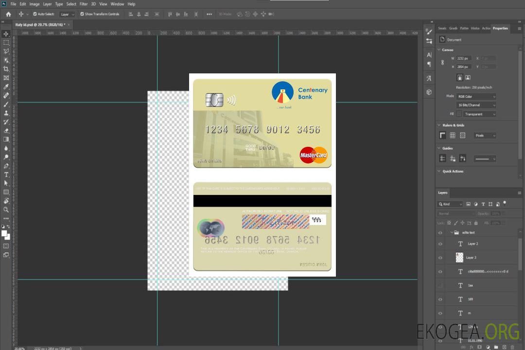 Carte maîtresse de la Banque Centenaire de l'Ouganda template